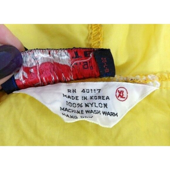 IZOD j.g. Lacoste vintage yellow thin nylon hoodie pullover YOUTH size XL 14-16 - Picture 7 of 7
